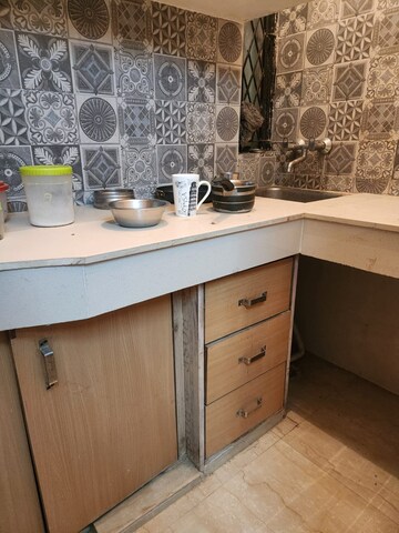 Kitchen in 1 RK Apartment at RWA Qutab Enclave, Katwaria Sarai – for Rent