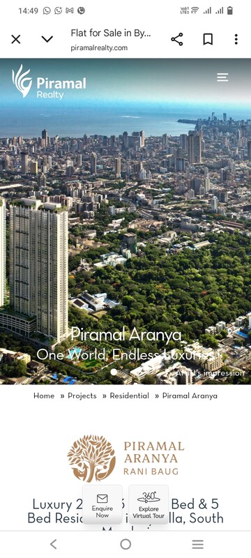2 BHK Apartment For Rent in Piramal Aranya, Byculla