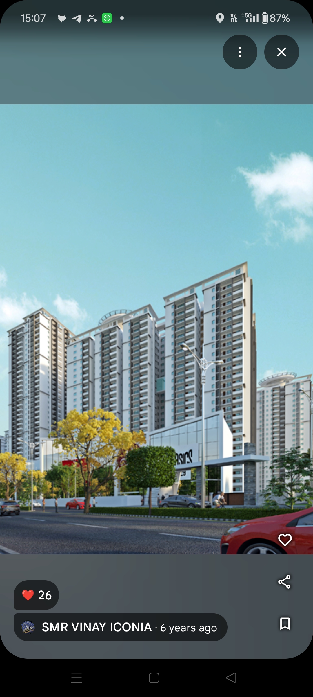 3 BHK + Pooja Room Apartment For Rent in SMR Vinay Iconia Hyderabad