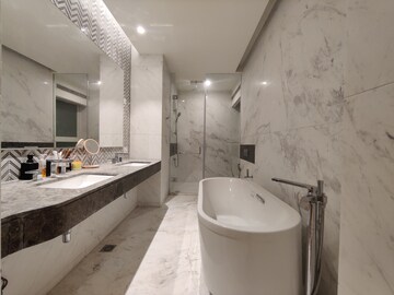 Bathroom in 3 BHK Apartment at Bhartiya Leela Residences, Thanisandra Main Road – for Rent
