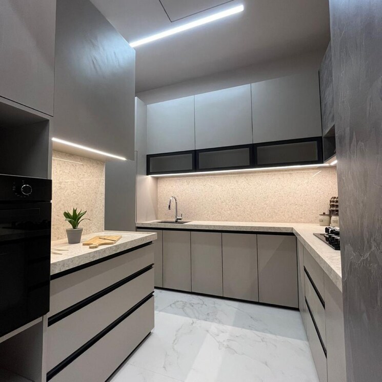 Kitchen, sheth-codename-younique 2 Bedroom 625 Sq.Ft. Apartment In Vrindavan Mumbai 8686156