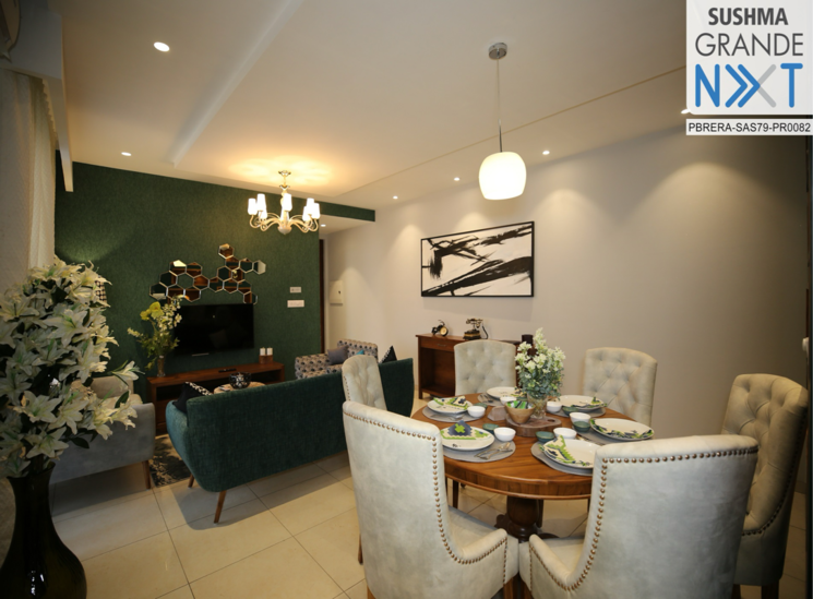 Living Room, sushma-grande-nxt 3 Bedroom 1475 Sq.Ft. Apartment In Ghazipur Zirakpur 8687865