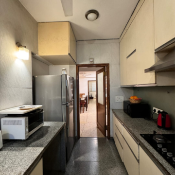 Kitchen in 4 BHK Builder Floor at Kailash Colony – for Rent