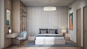 Living Room in 1 BHK Apartment at Charms Global City, Ambernath East – for Sale