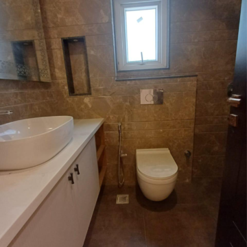 Bathroom in 3 BHK Builder Floor at Nehru Enclave – for Rent
