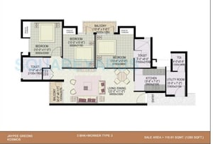 3 BHK Apartment For Sale in Jaypee Greens Kosmos, Sector 134