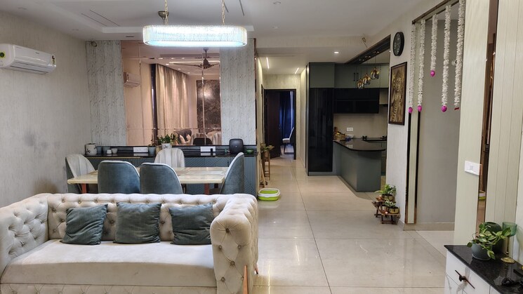 Living Room, maya-green-lotus-saksham 4 Bedroom 2806 Sq.Ft. Apartment In International Airport Road Zirakpur 8690416