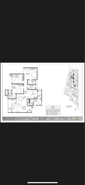 Floor Plan in 3.5 BHK Apartment at Sobha Royal Crest, Banashankari – for Sale