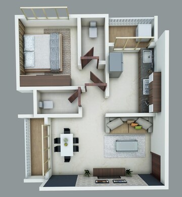Floor Plan in 1 BHK Apartment at Dream Jagjeet Residency, Domkhar – for Sale