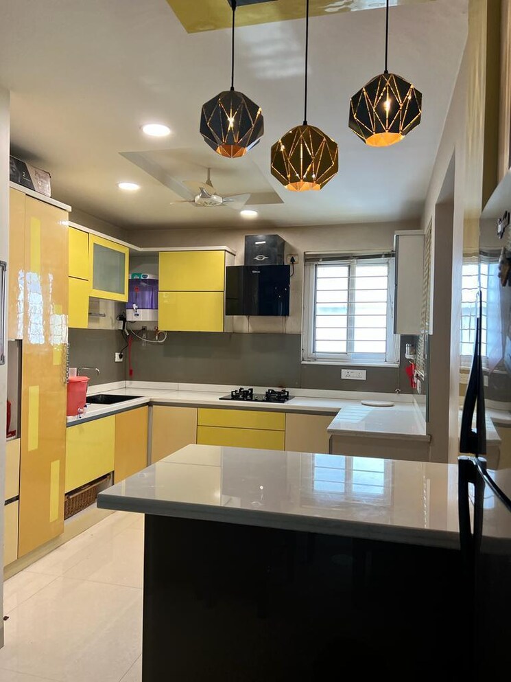 Kitchen, svc-tree-walk 3 Bedroom 2050 Sq.Ft. Apartment In Kondapur Hyderabad 8691904
