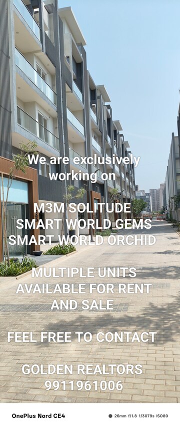 2.5 BHK Builder Floor – Exterior View View at Smart World Gems, Sector 89 - for Rent