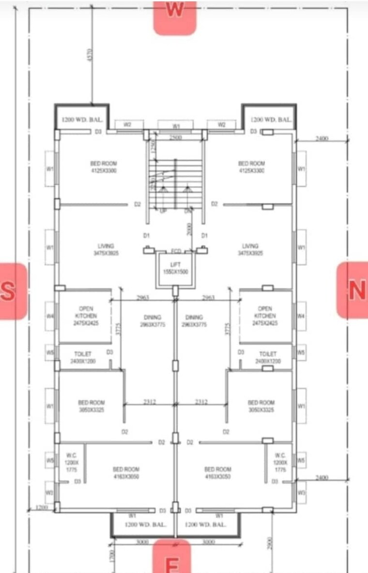 Floor Plan, new town 3 Bedroom 1485 Sq.Ft. Apartment In New Town Kolkata 8694182