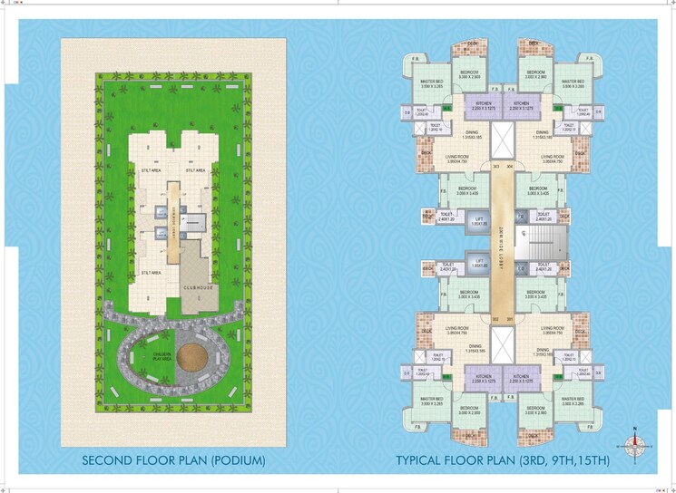 Master Plan, galaxy-carina 3 Bedroom 1463 Sq.Ft. Apartment In Kharghar Navi Mumbai 8694808