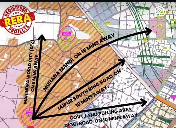 Map Location, kalwara  100 Sq.Yd. Plot In Kalwara Jaipur 8695050