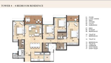 Floor Plan in 4 BHK Apartment at Lodha Mirabelle, Nagavara – for Sale