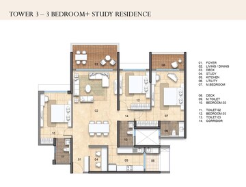 Floor Plan in 4 BHK Apartment at Lodha Mirabelle, Nagavara – for Sale