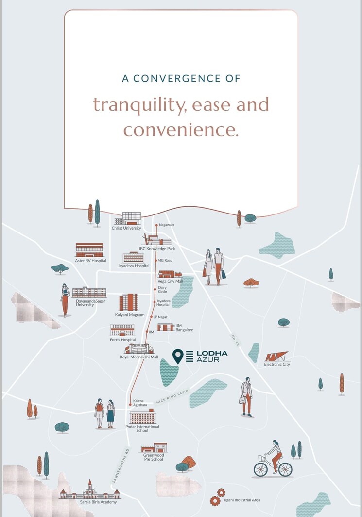 Map Location, lodha-azur 3.5 Bedroom 2437 Sq.Ft. Apartment In Bannerghatta Road Bangalore 8695590
