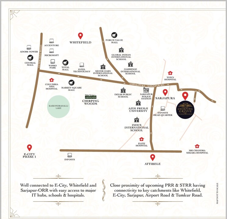 Map Location, shriram-chirping-grove-2 3 Bedroom 2209 Sq.Ft. Villa In Sarjapur Road Bangalore 8695889