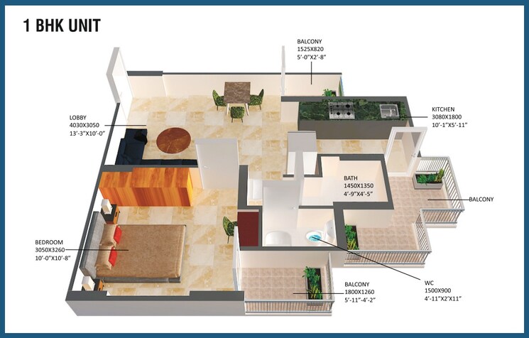 Floor Plan, mvn-the-athens 2.5 Bedroom 985 Sq.Ft. Apartment In Sohna Sector 5 Gurgaon 8696565