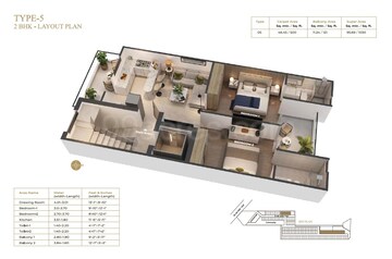 Floor Plan in 3 BHK Apartment at Suncity Vatsal Valley, Gwal Pahari – for Rent