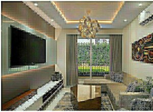 Living Room in 3 BHK Apartment at Motia Blue Ridge, Dhakoli – for Sale