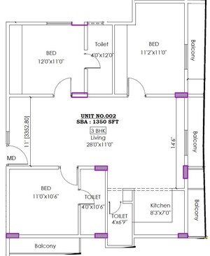 3 BHK Apartment – Map Location View at Sarjapur Road - for Sale