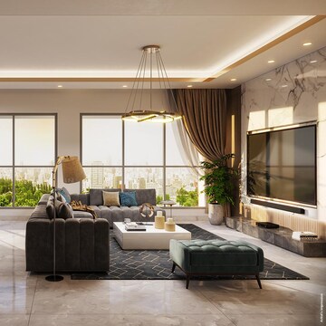 Living Room in 2 BHK Apartment at Chandak Greenairy, Borivali East – for Sale