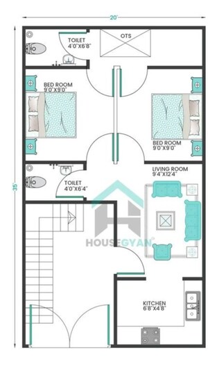 Floor Plan in 4 BHK Independent House at Dehradun Cantt – for Sale
