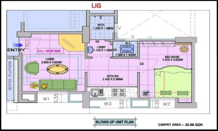 Floor Plan, mhada-complex-virar 1 Bedroom 550 Sq.Ft. Apartment In Virar West Palghar 8698154