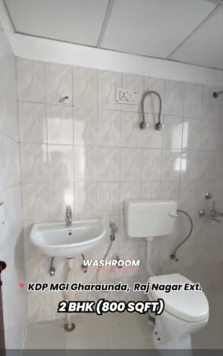 Bathroom, mgi-gharaunda 2 Bedroom 800 Sq.Ft. Apartment In Raj Nagar Extension Ghaziabad 8698636