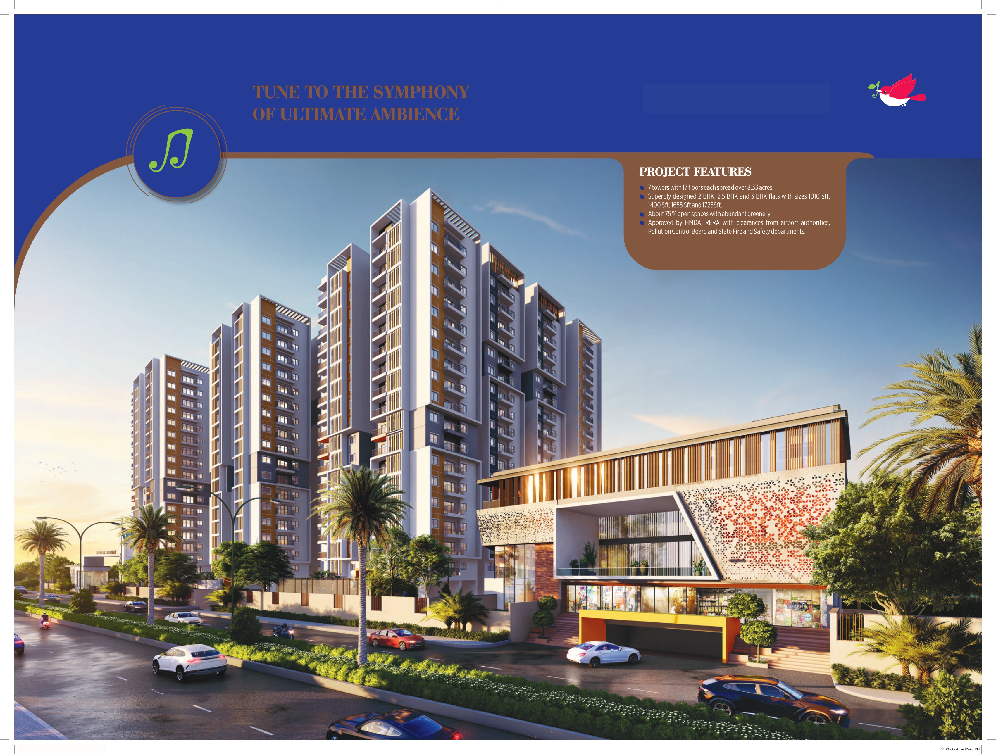 2.5 BHK Apartment For Sale in Hi Rise Appartment