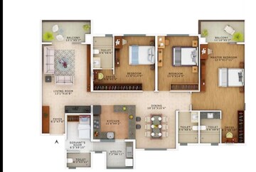 Floor Plan in 3 BHK Apartment at Vaswani Exquisite, Whitefield – for Sale
