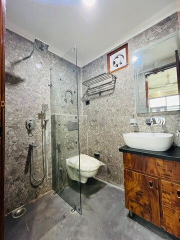 Bathroom in 3 BHK Apartment at B2 Green Glade Apartments, Vasant Kunj – for Rent