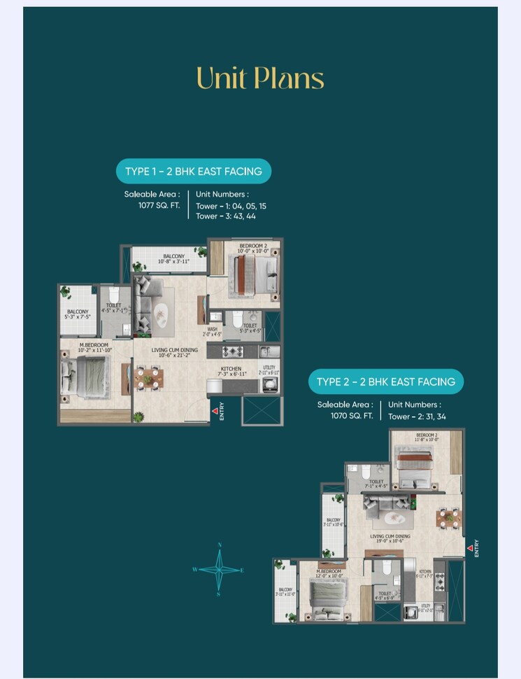 Floor Plan, sowparnika-rhythm-of-rain 2 Bedroom 940 Sq.Ft. Apartment In Whitefield Bangalore 8702013