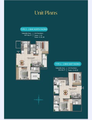 Floor Plan in 2 BHK Apartment at Sowparnika Rhythm Of Rain, Whitefield – for Sale