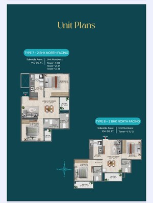 Floor Plan in 2 BHK Apartment at Sowparnika Rhythm Of Rain, Whitefield – for Sale
