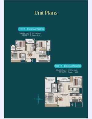 Floor Plan in 2 BHK Apartment at Sowparnika Rhythm Of Rain, Whitefield – for Sale