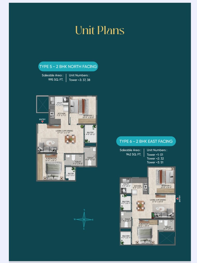 Floor Plan, sowparnika-rhythm-of-rain 2 Bedroom 1077 Sq.Ft. Apartment In Whitefield Bangalore 8702050