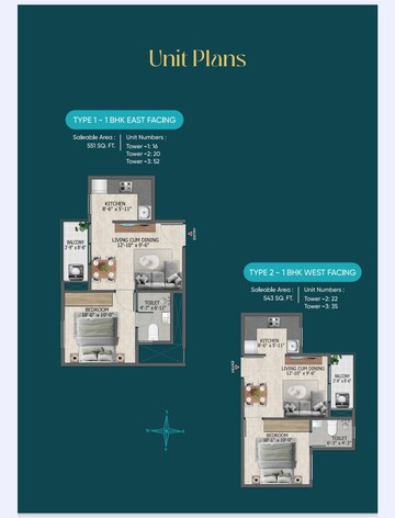 Floor Plan in 2 BHK Apartment at Sowparnika Rhythm Of Rain, Whitefield – for Sale