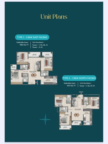 Floor Plan in 3 BHK Apartment at Sowparnika Rhythm Of Rain, Whitefield – for Sale