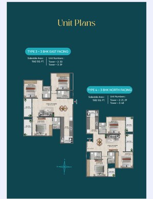 Floor Plan in 3 BHK Apartment at Sowparnika Rhythm Of Rain, Whitefield – for Sale