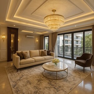 Living Room in 4 BHK Apartment at DLF The Summit, Dlf Phase V – for Sale