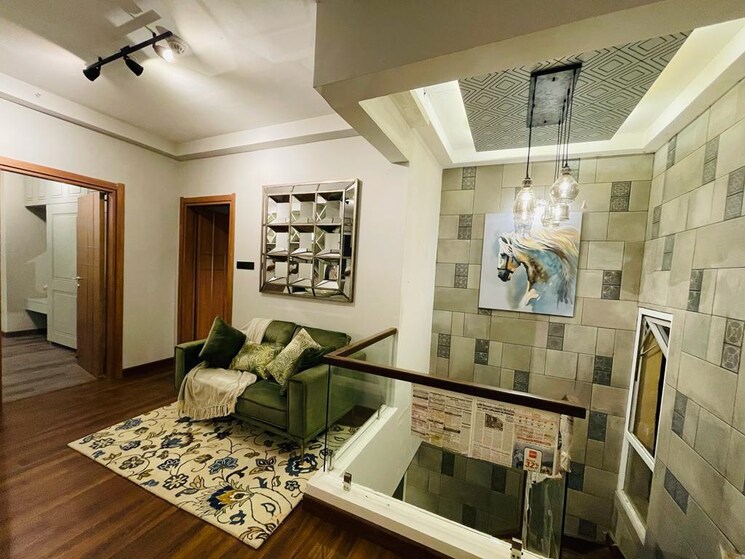 Living Room, bhartiya-nikoo-homes-phase-2 4 Bedroom 2800 Sq.Ft. Penthouse In Thanisandra Main Road Bangalore 8702228