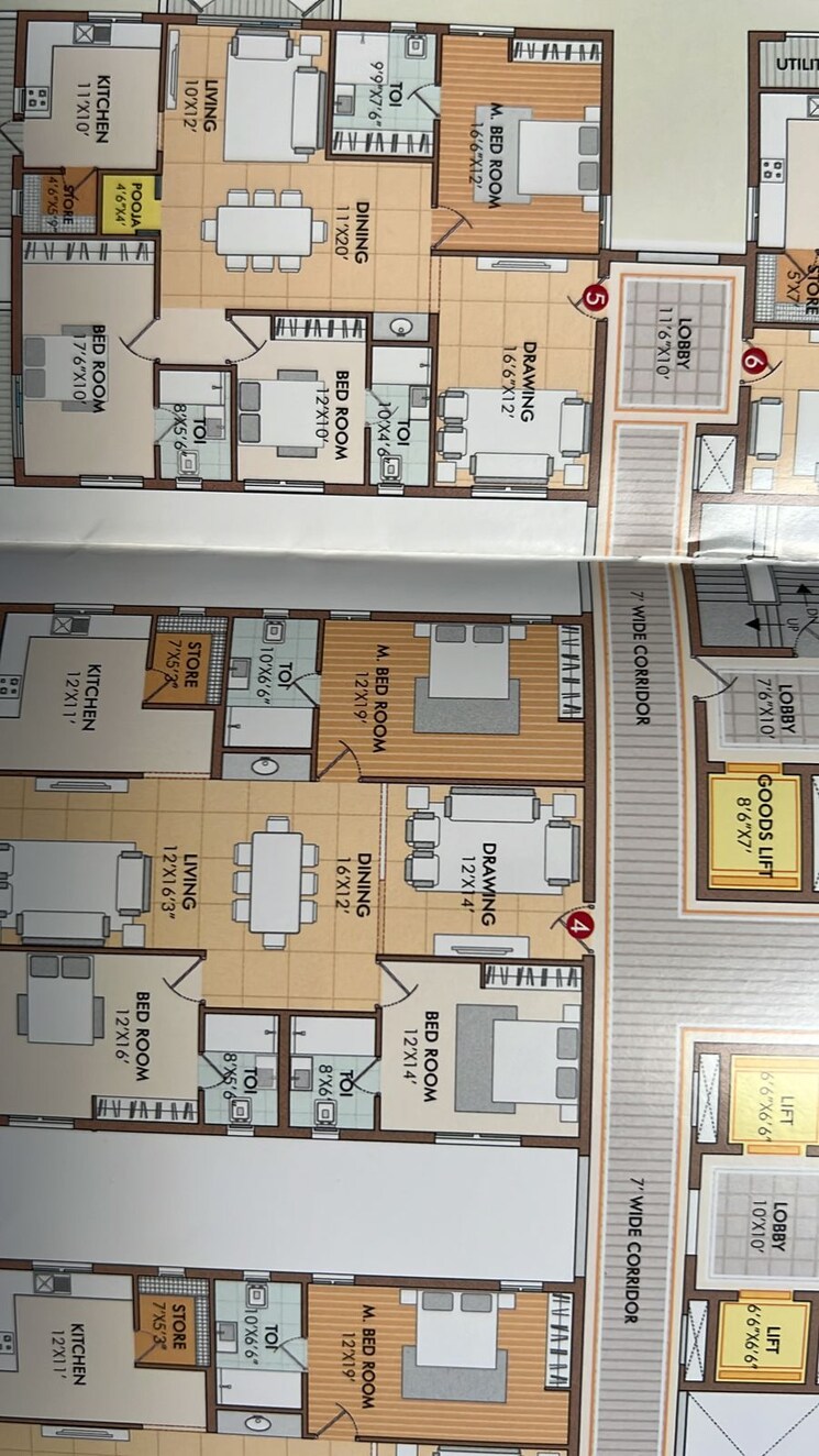 Floor Plan, creative-koven-udaya-cresent 3 Bedroom 2455 Sq.Ft. Apartment In Kondapur Hyderabad 8702559