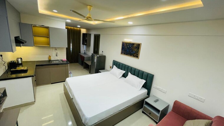 Master Bedroom, okay-plus-solitaire-suites Studio 289 Sq.Ft. Apartment In Ramnagariya Jaipur 8702992