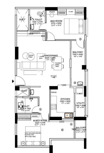 Floor Plan in 4 BHK Villa at Sowparnika The Columns, Whitefield – for Sale