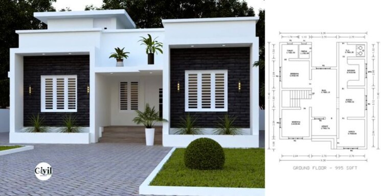 Exterior View, kodumba 2 Bedroom 808 Sq.Ft. Villa In Kodumba Palakkad 8703925