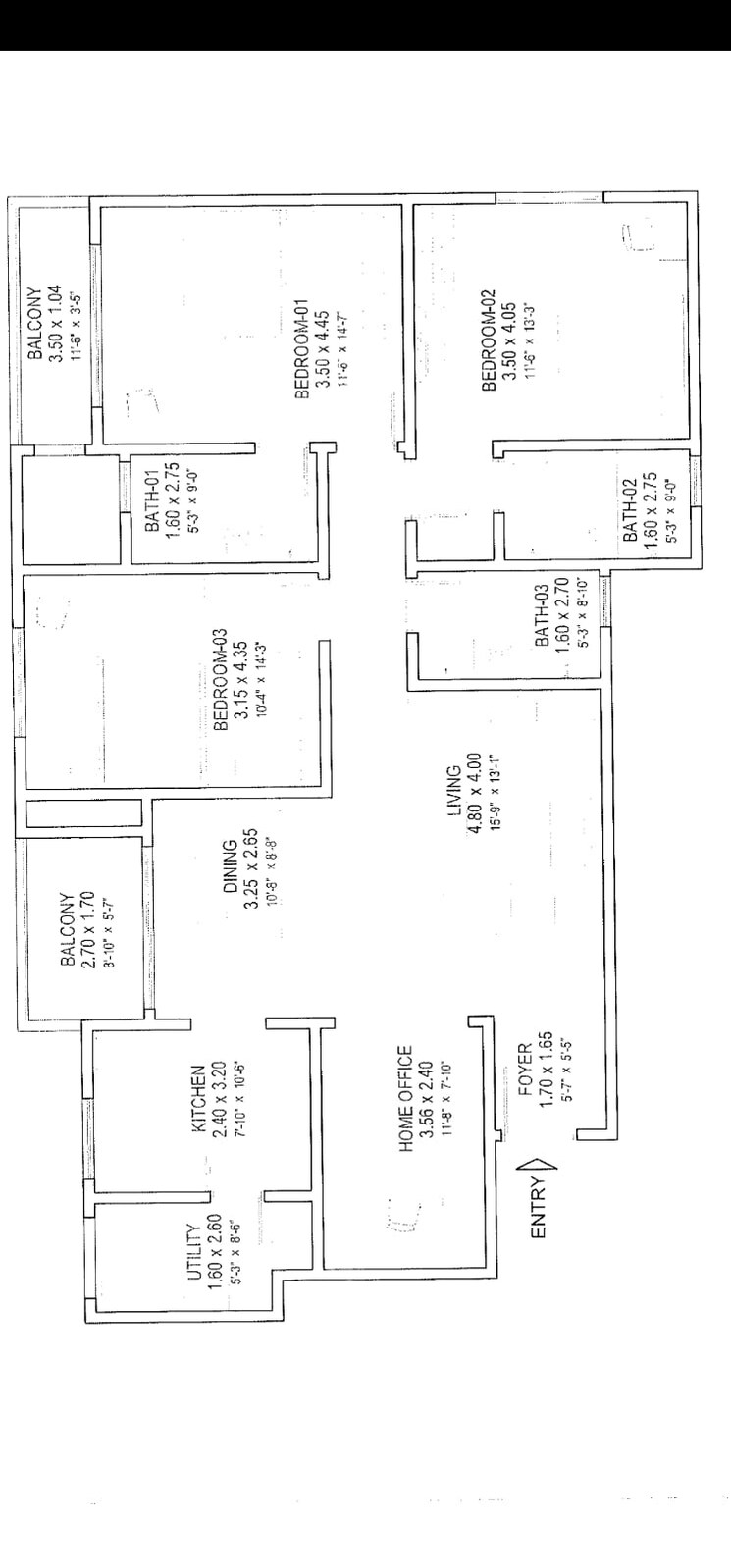 Floor Plan, sobha-victoria-park 3.5 Bedroom 1818 Sq.Ft. Apartment In Hennur Road Bangalore 8706639