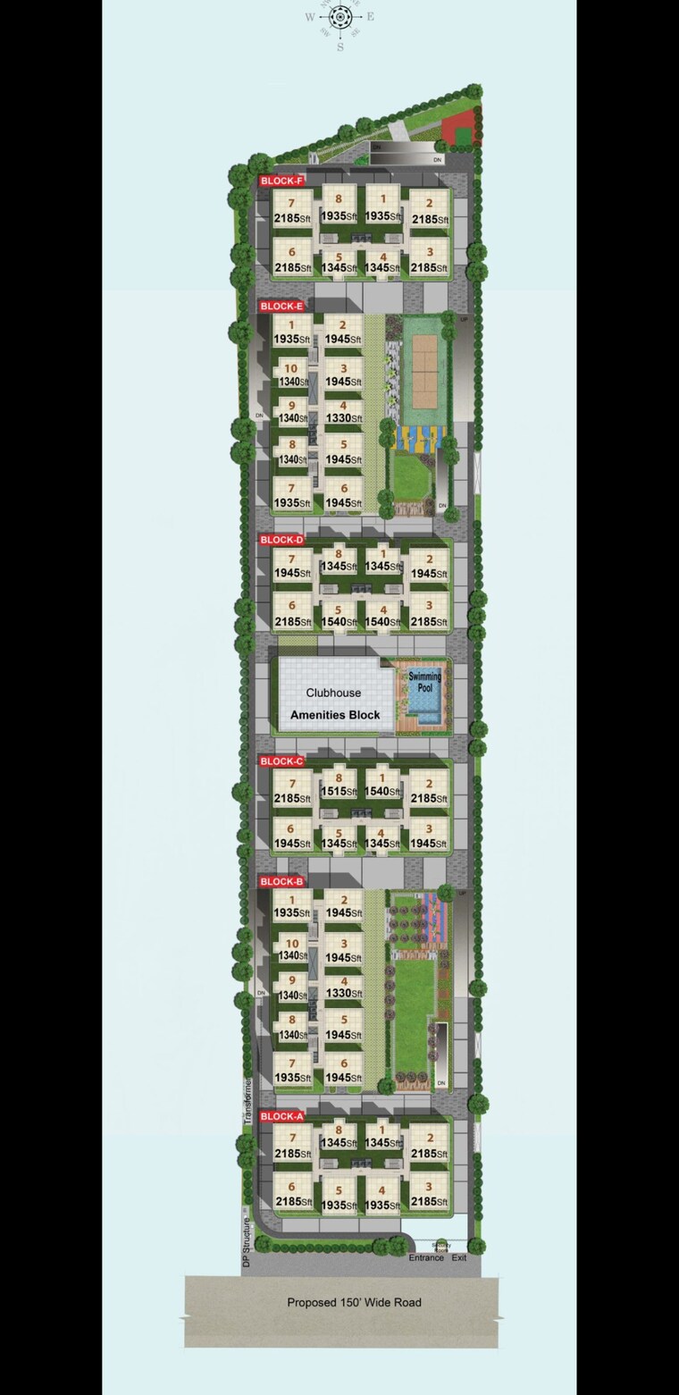 Master Plan, frontline-seven 3 Bedroom 1935 Sq.Ft. Apartment In Kokapet Hyderabad 8707579