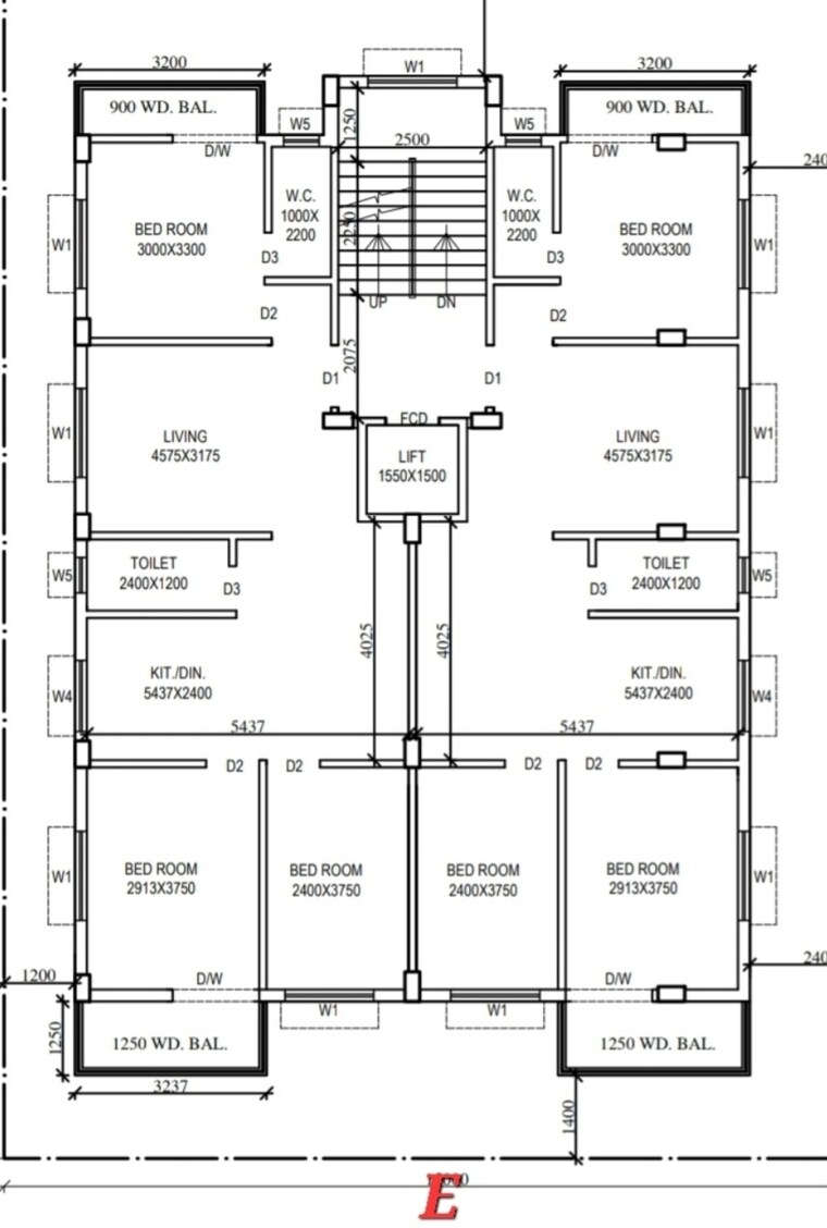 Floor Plan, new town 3 Bedroom 1250 Sq.Ft. Apartment In New Town Kolkata 8707679